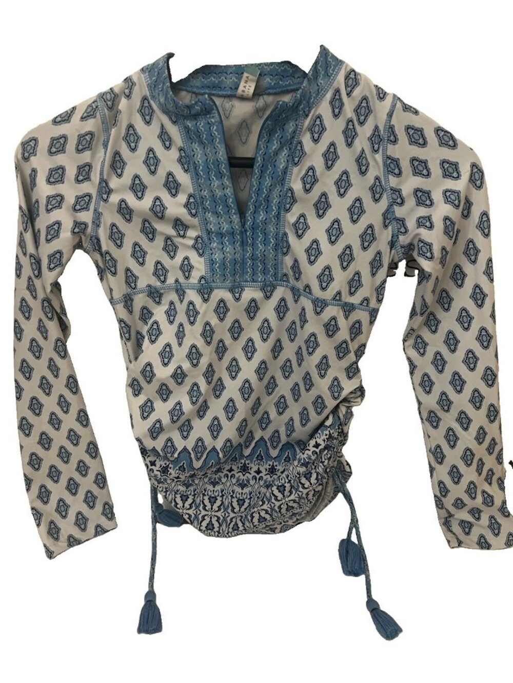 Kids Cabana Life | Stylish Blue Rashguard with Tassels | Girls Size 10.      C